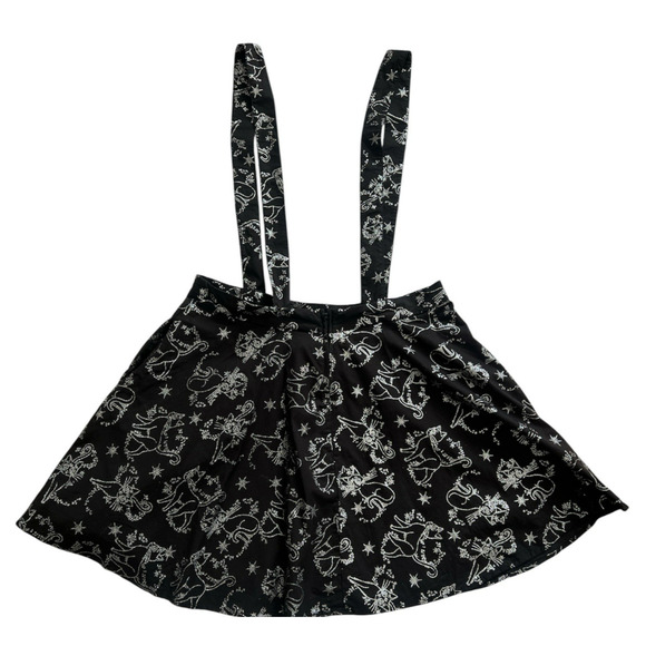 Sailor Moon Glitter Luna Suspender Skirt Womens XL Black Cat Pockets Grunge Goth - Picture 4 of 12
